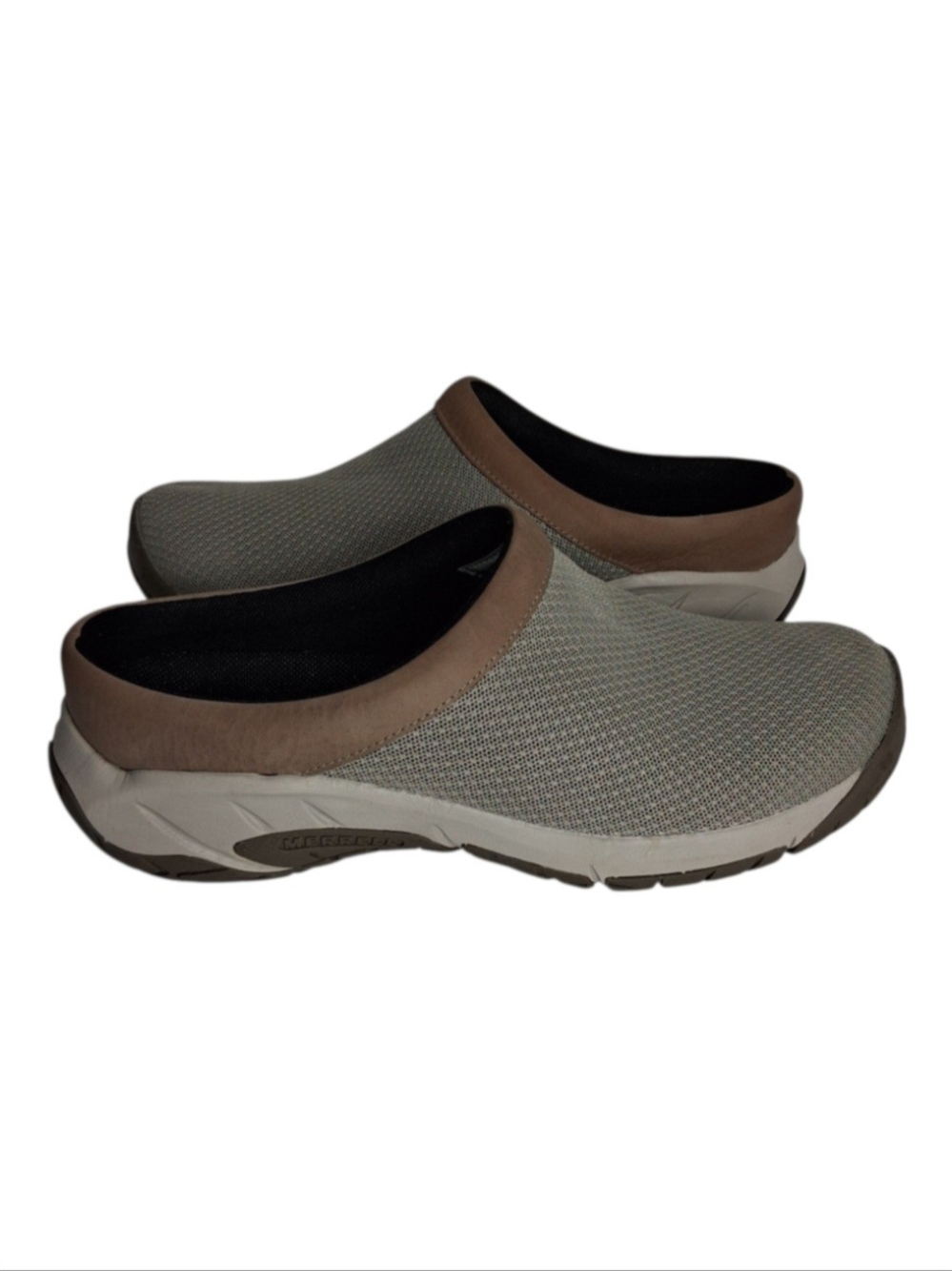 Merrell Encore Breeze 4 Womens 9 Taupe Mesh Slip On Comfort Clogs Mules J000552
